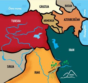 Zemljopisna karta iz knjige Djeca Kurdistana